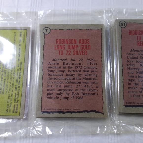 1983 Finder Image GREATEST OLYMPIANS Rack Pack Trading Cards Cathy Ferguson NIP - Picture 8 of 10